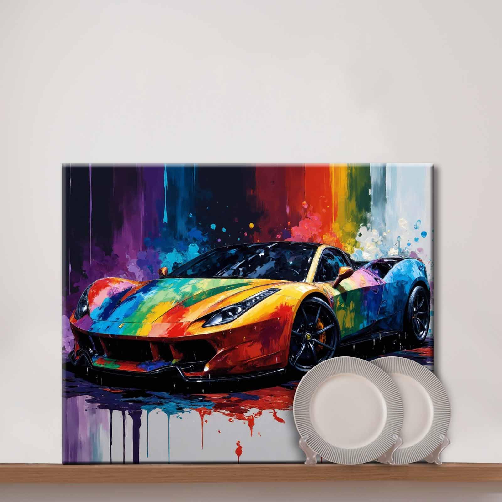 Amazon.com: DIY Paint by Numbers,Racing Car,Canvas Oil Painting